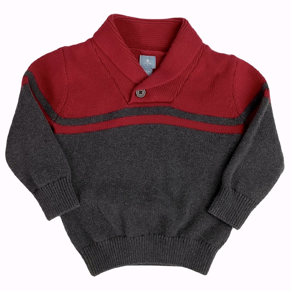 Baby Gap Red And Gray Pullover Sweater Sz 18-24 mos